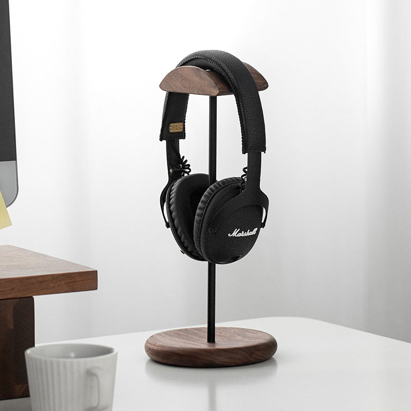 Solid Walnut Headphone Stand for Over-Ear Headphones