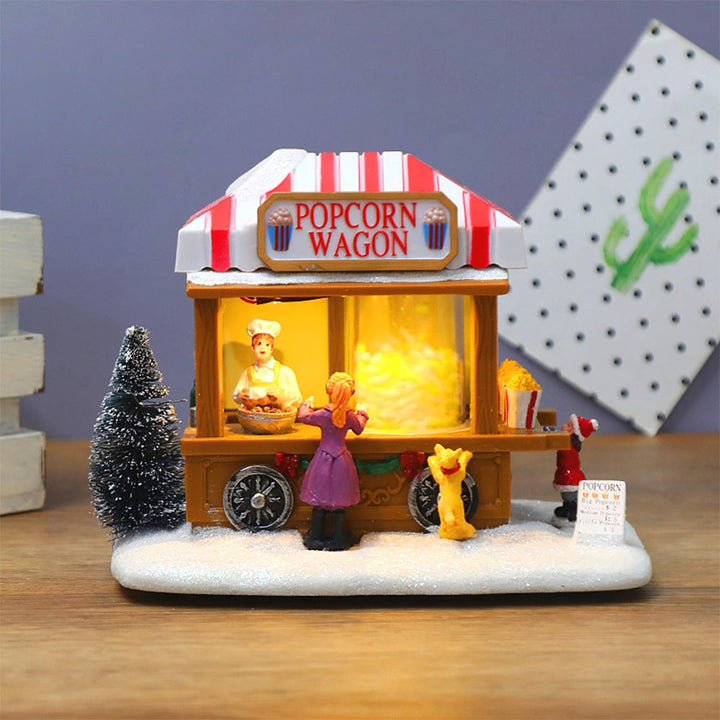 Christmas Light-Up Musical Food Cart Scene Ornament