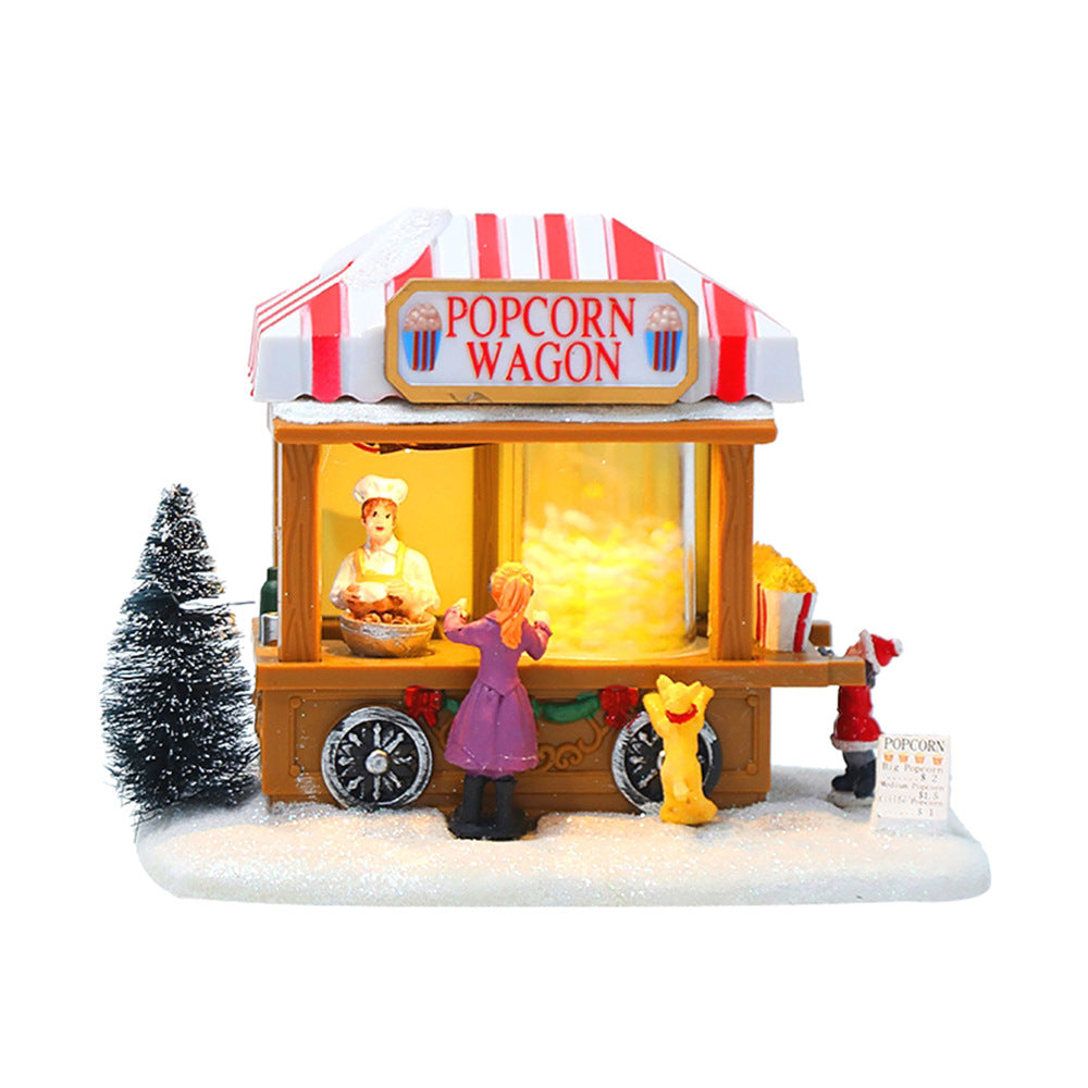 Christmas Light-Up Musical Food Cart Scene Ornament