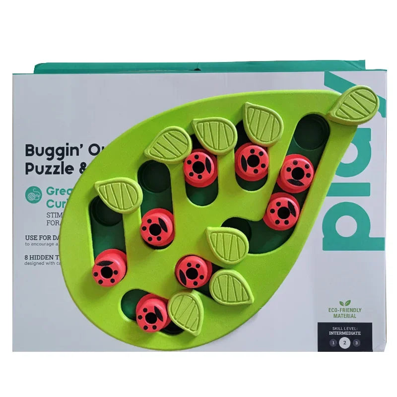 Cat Slow Feeder Bowl With 8 Hidden Treat Cups, Green