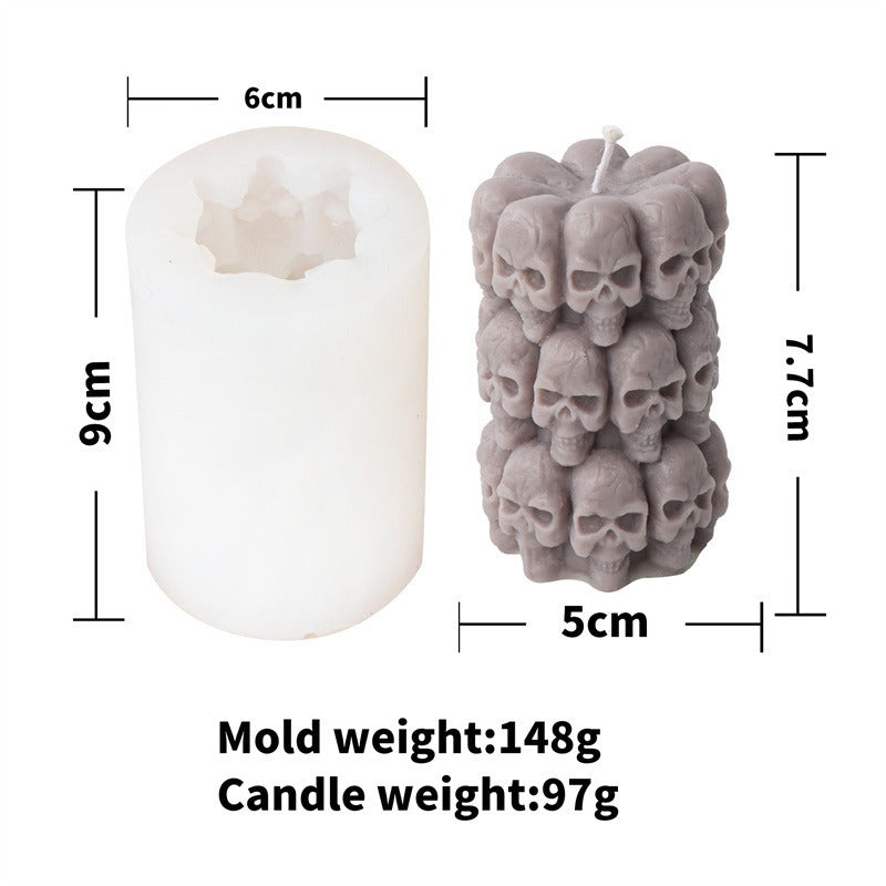 3D Skull Candle Mold for Gothic Halloween Candle Making