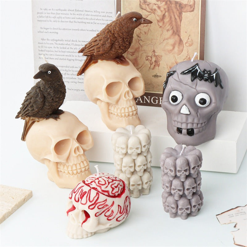 3D Skull Candle Mold for Gothic Halloween Candle Making