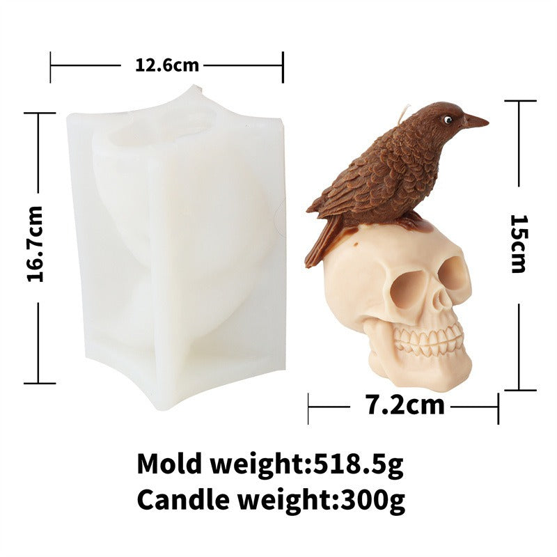 3D Skull Candle Mold for Gothic Halloween Candle Making