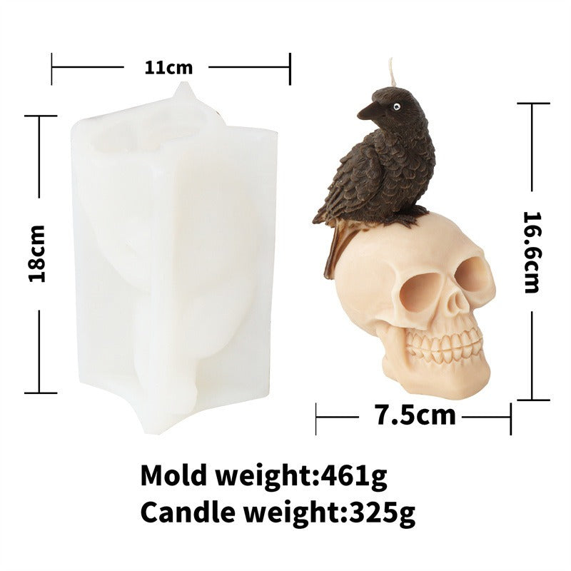 3D Skull Candle Mold for Gothic Halloween Candle Making