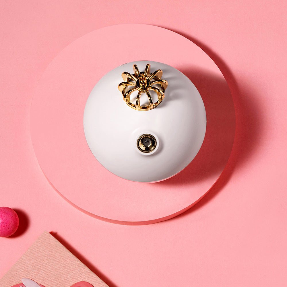 Cute Crown Desk Humidifier with Colorful LED Night Light