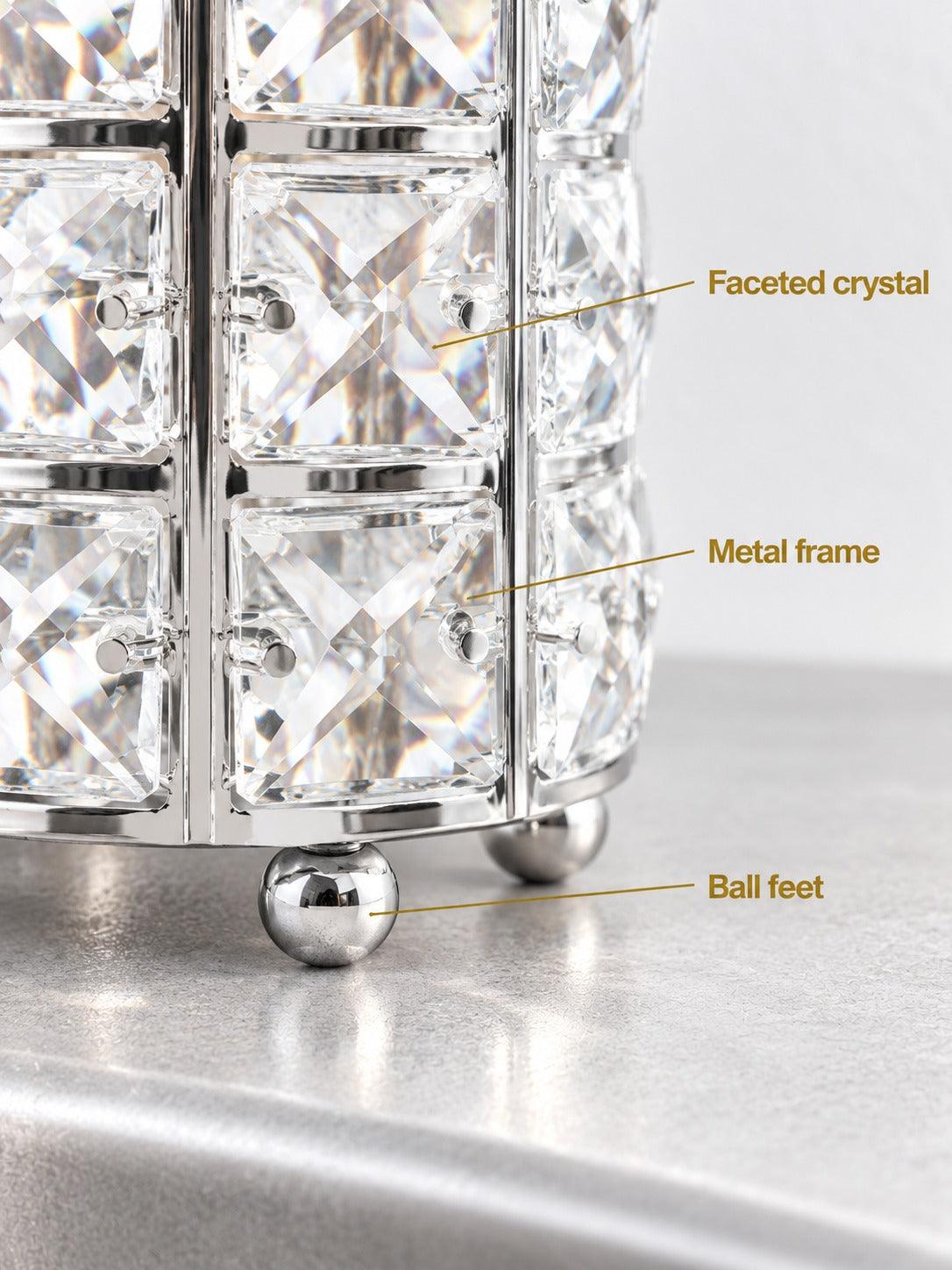 Crystal Makeup Brush Holder Upright Vanity Organizer
