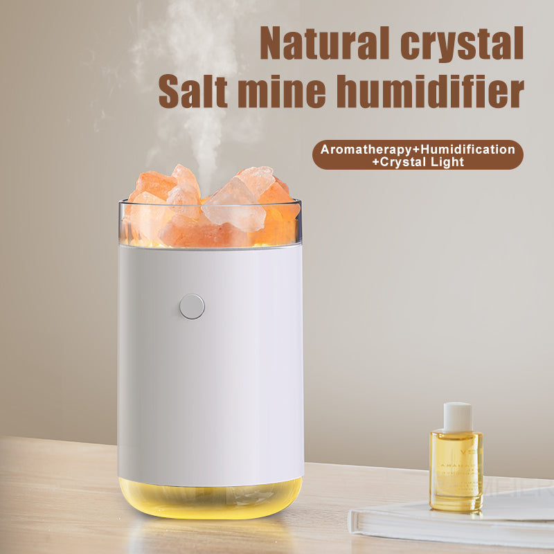 Crystal Salt Humidifier with Aromatherapy & Night Light