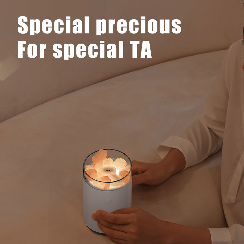 Crystal Salt Humidifier with Aromatherapy & Night Light