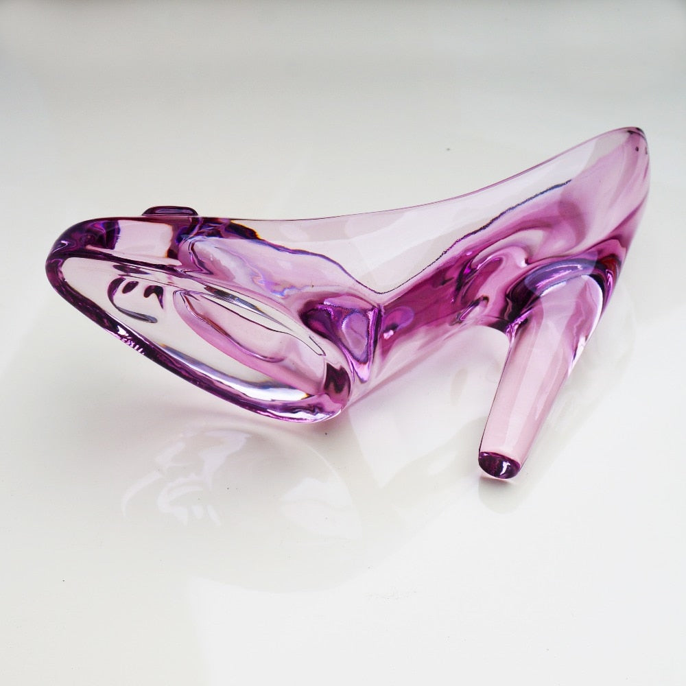 Crystal Glass Slipper Ornament for Fairytale Decor