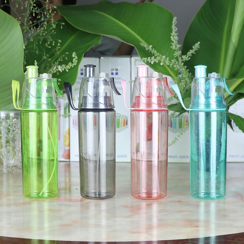 Misting Sports Water Bottle 600ml with Spray Mist Lid