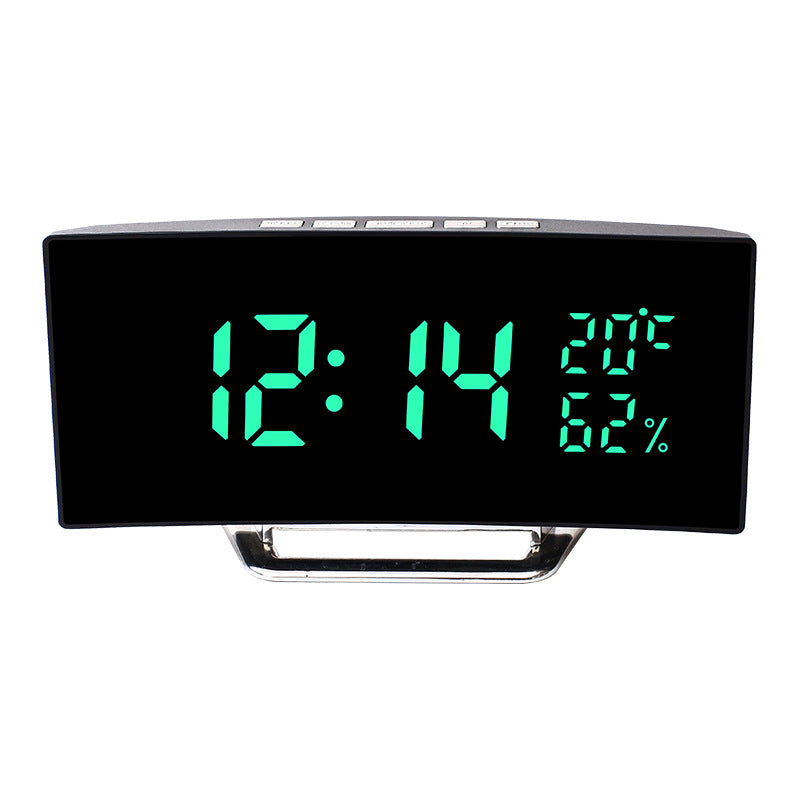 Curved LED Clock With Temperature Humidity Display