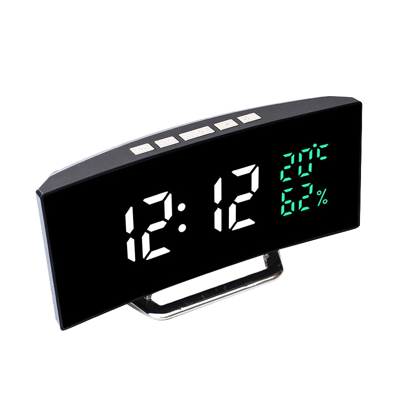 Curved LED Clock With Temperature Humidity Display