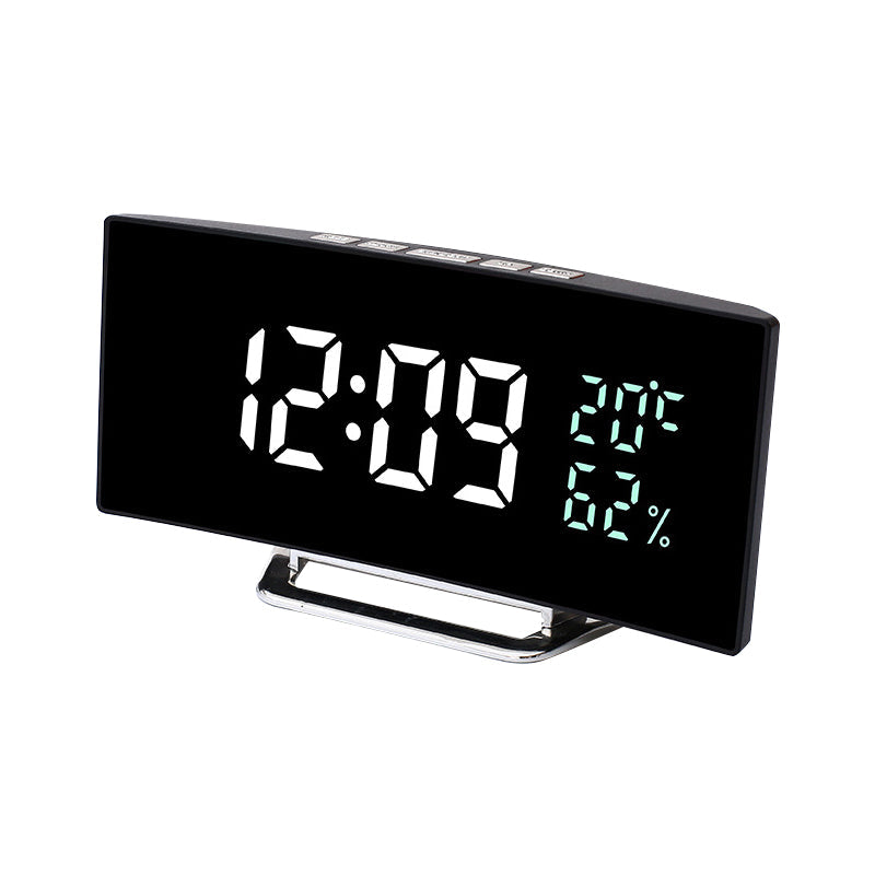 Curved LED Clock With Temperature Humidity Display