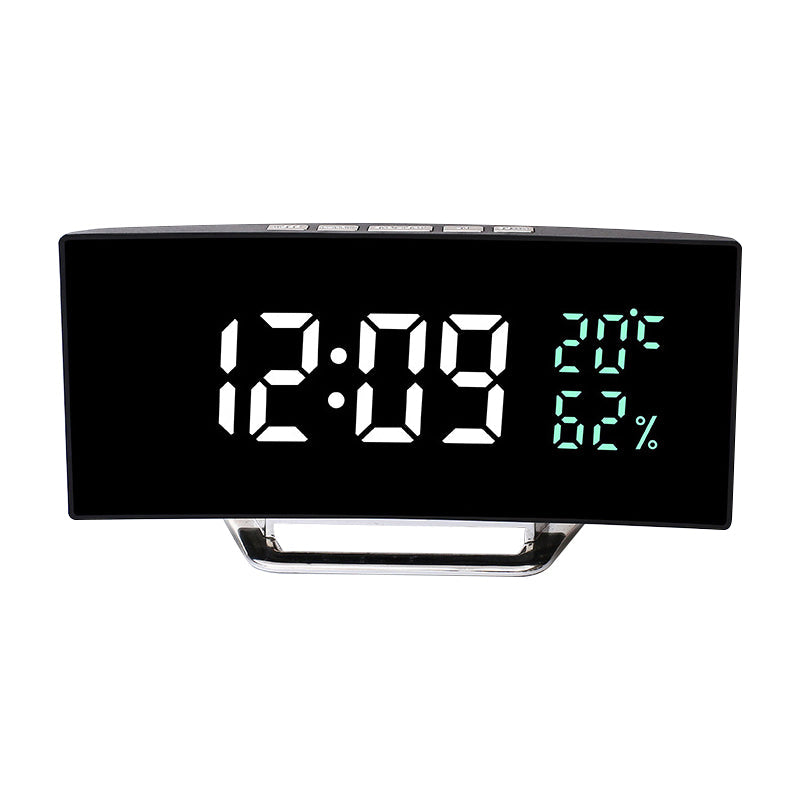 Curved LED Clock With Temperature Humidity Display