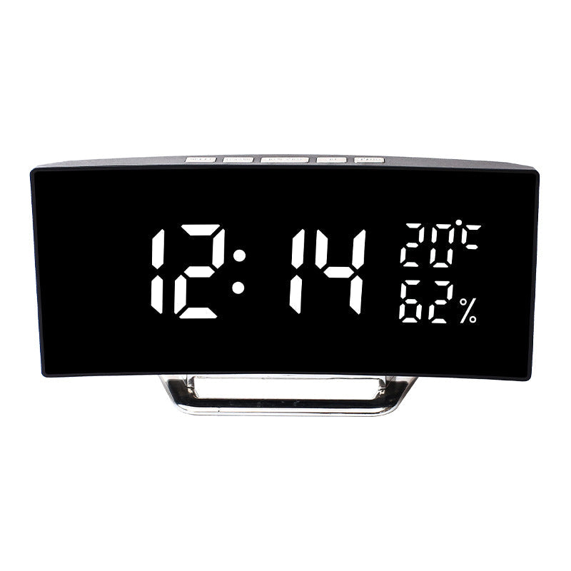 Curved LED Clock With Temperature Humidity Display