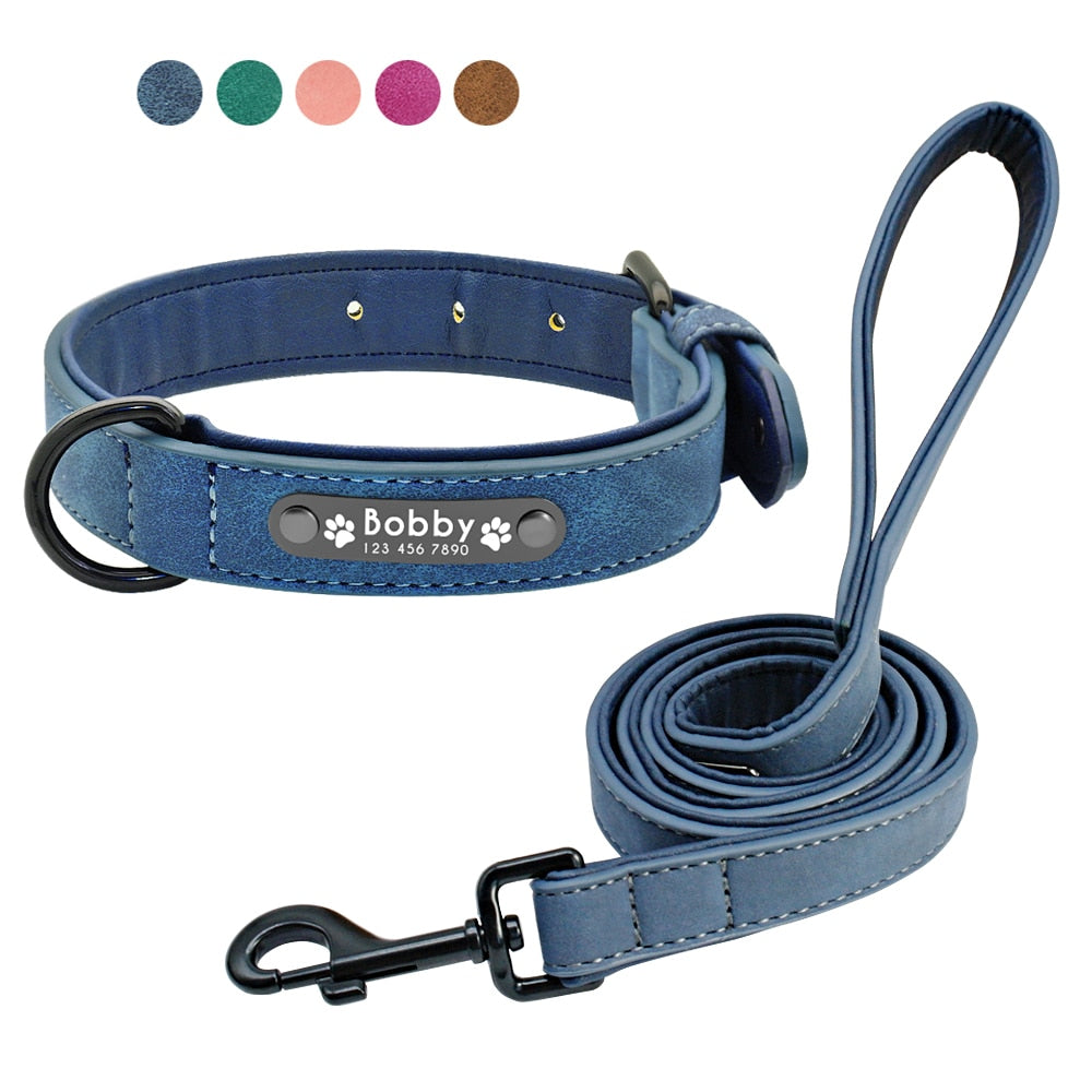 Personalized Dog Collar & Matching Leash Set for Walks