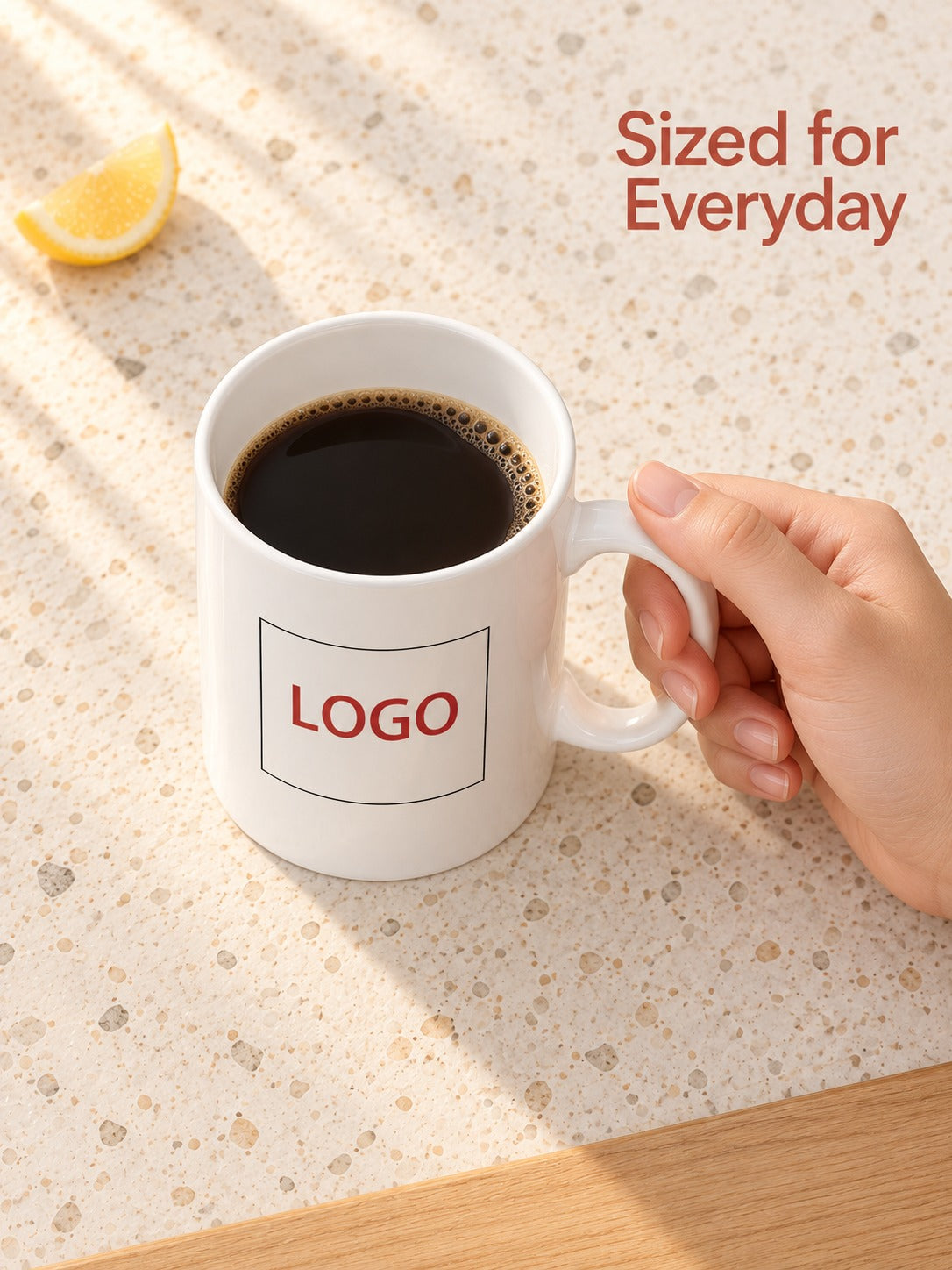 Custom Photo Logo Ceramic Mug for Gifts & Office Use