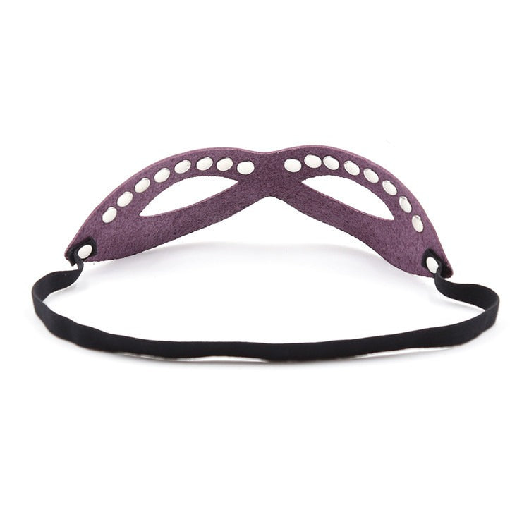 Purple Masquerade Eye Mask with Silver Rivet Detail
