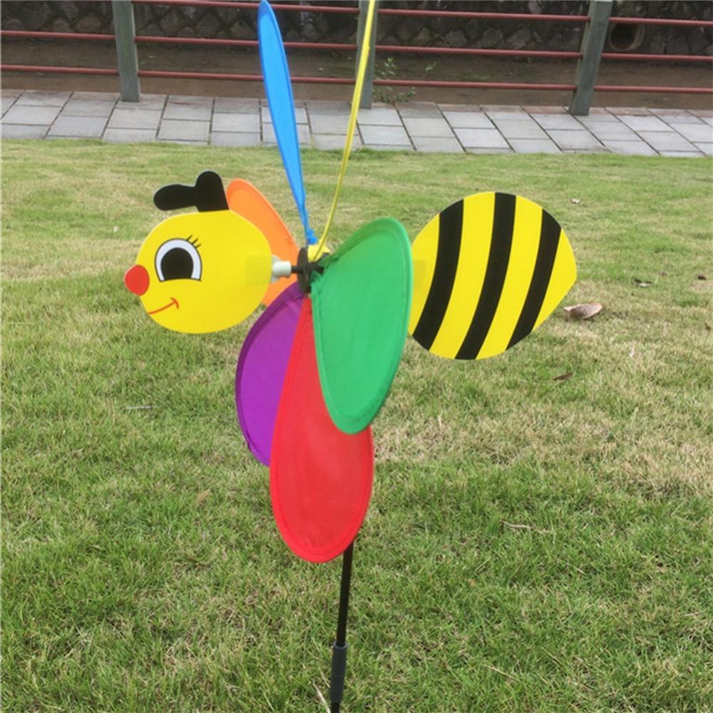 3D Bee Wind Spinner for Colorful Garden Motion Decor