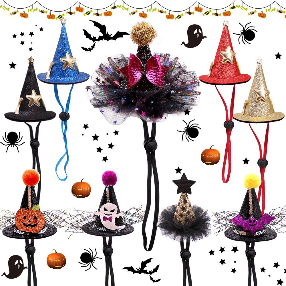 Adjustable Pet Halloween Hats for Photo-Ready Moments