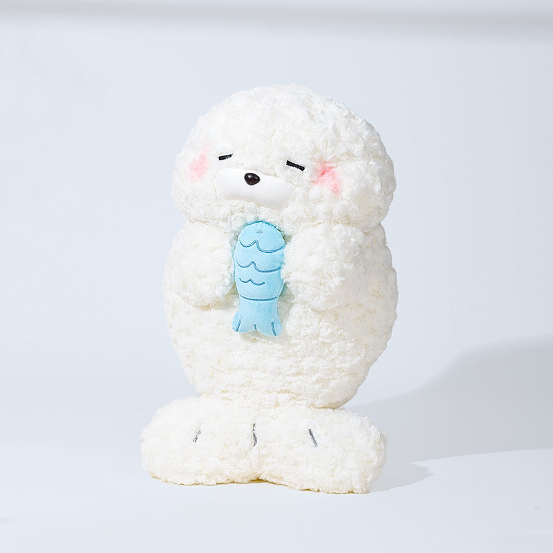Hugging Fish Seal Plush Toy for Cozy Kawaii Room Decor