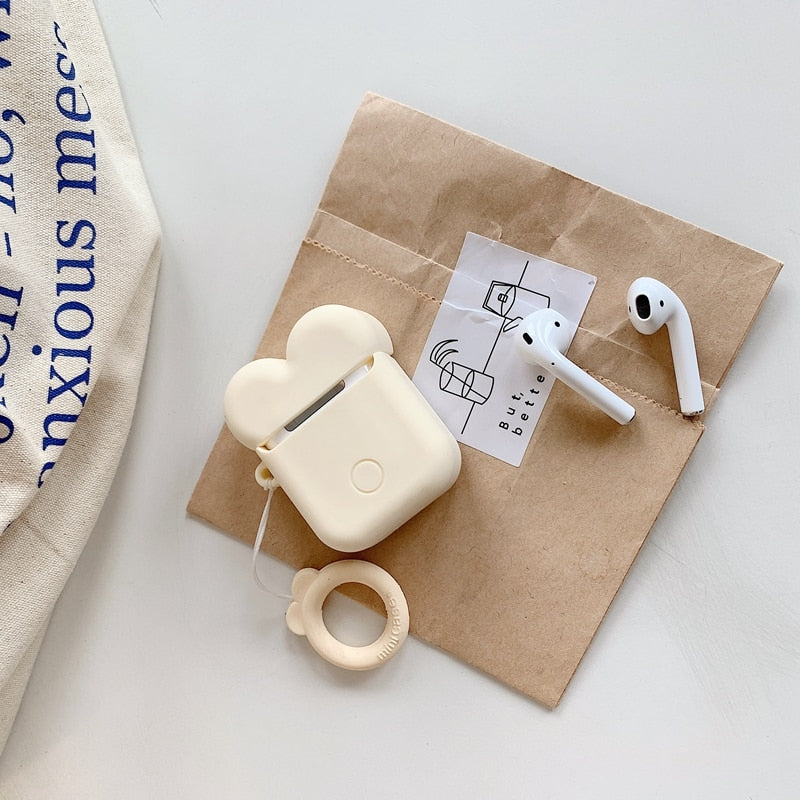 Cute Cartoon AirPods Case Cover, Soft Silicone with Strap
