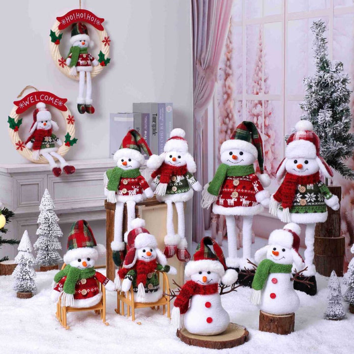 Plush Snowman Christmas Decoration for Festive Charm