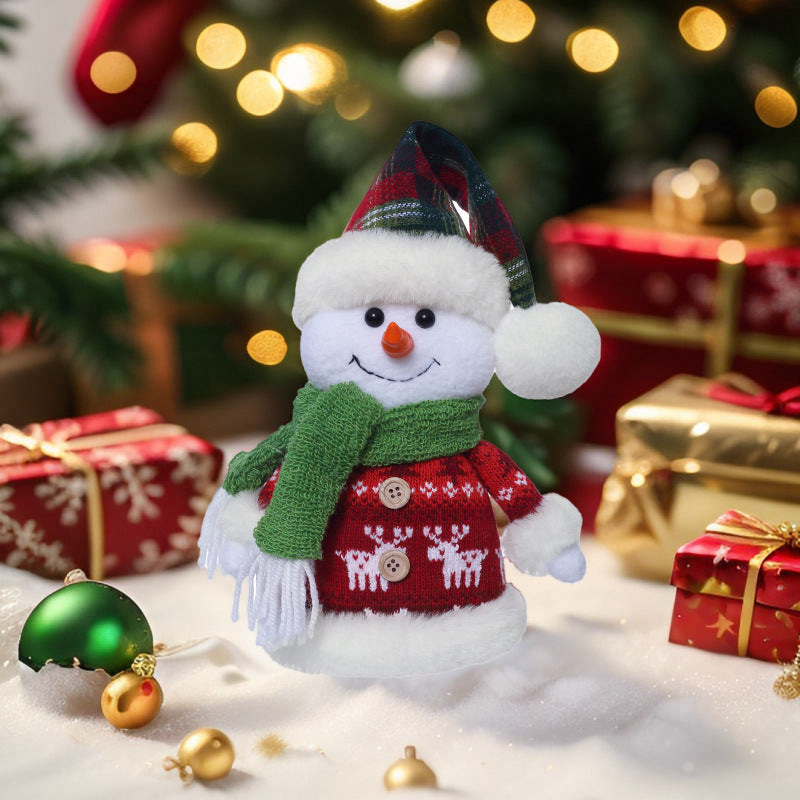 Plush Snowman Christmas Decoration for Festive Charm