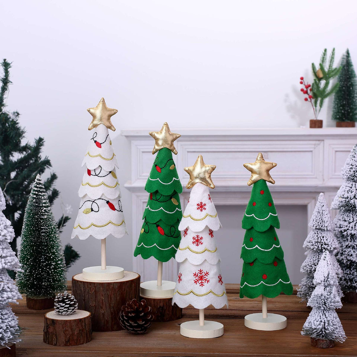 Christmas Tree Tabletop Decor Set for Festive Displays