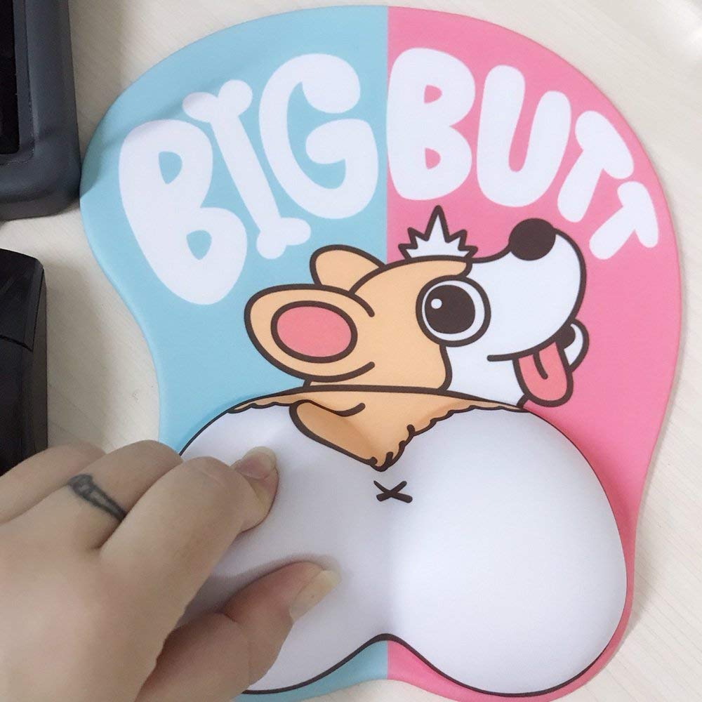 Corgi Mouse Pad with Gel Wrist Rest for Desk Comfort