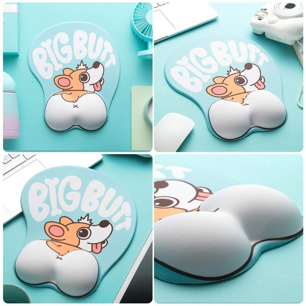 Corgi Mouse Pad with Gel Wrist Rest for Desk Comfort