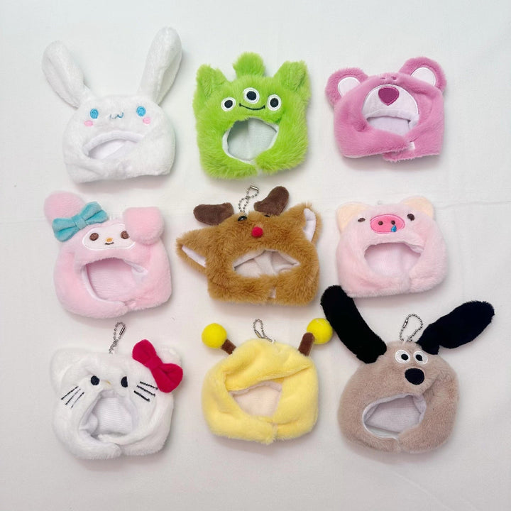 Plush Doll Headgear for 10–15cm Dolls, Cute Animal Style