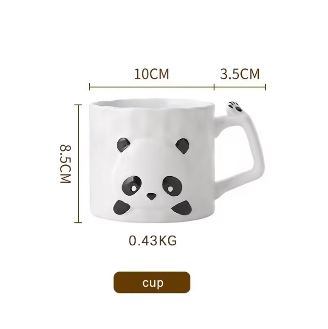 Panda Ceramic Mug – Cute Embossed Coffee & Tea Cup