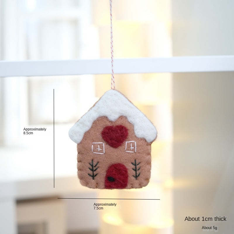 Felt Christmas Ornaments Set of 3 Cozy Gingerbread Decor
