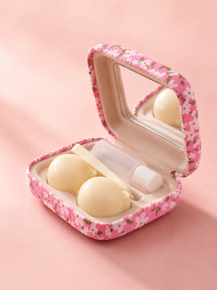 Cute Floral Eyelash Case with Mirror | Lash Storage