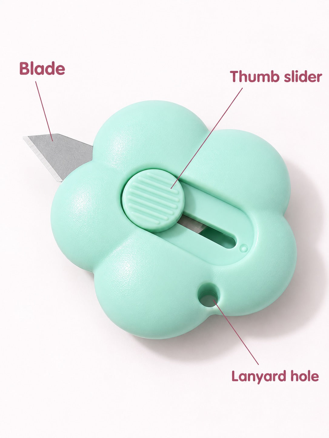 Cute Flower Mini Letter Opener With Retractable Blade