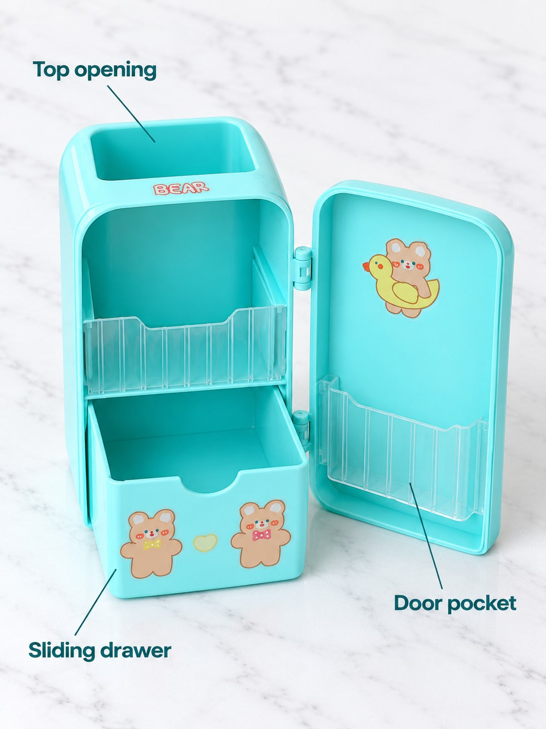 Cute Mini Fridge Pen Holder for Kawaii Desk Organizing