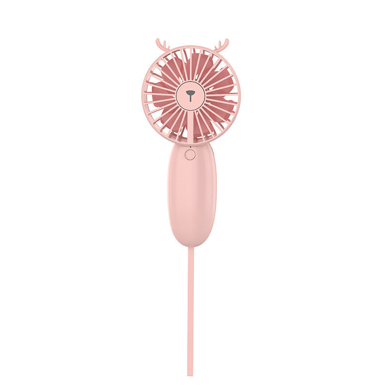 Cute Handheld Mini Fan: Silent USB Rechargeable Cooling