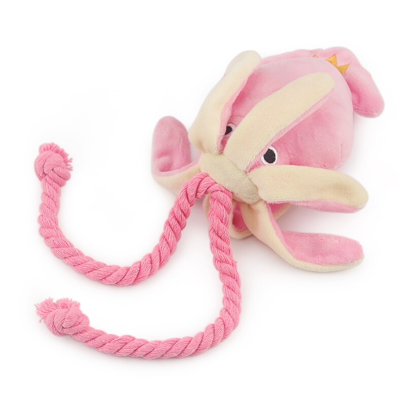 Small Dog Plush Toy for Indoor Squeaky Tug and Chew Play