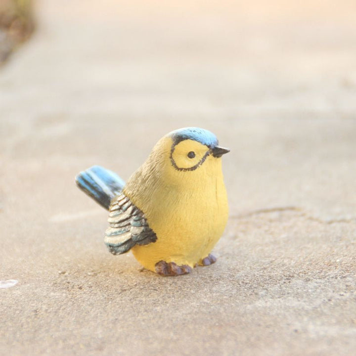 Resin Bird Ornament for Whimsical Shelf and Desk Decor