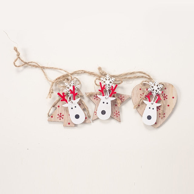 Wooden Christmas Tree Ornaments for Cozy Rustic Cheer