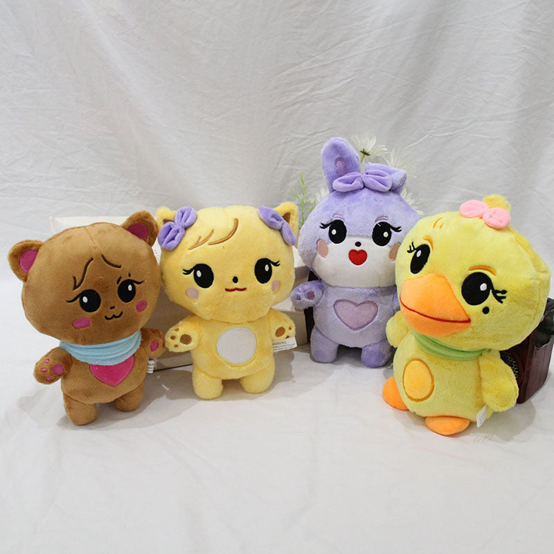 Four-Piece Plush Animal Set for Cheerful Nursery Decor