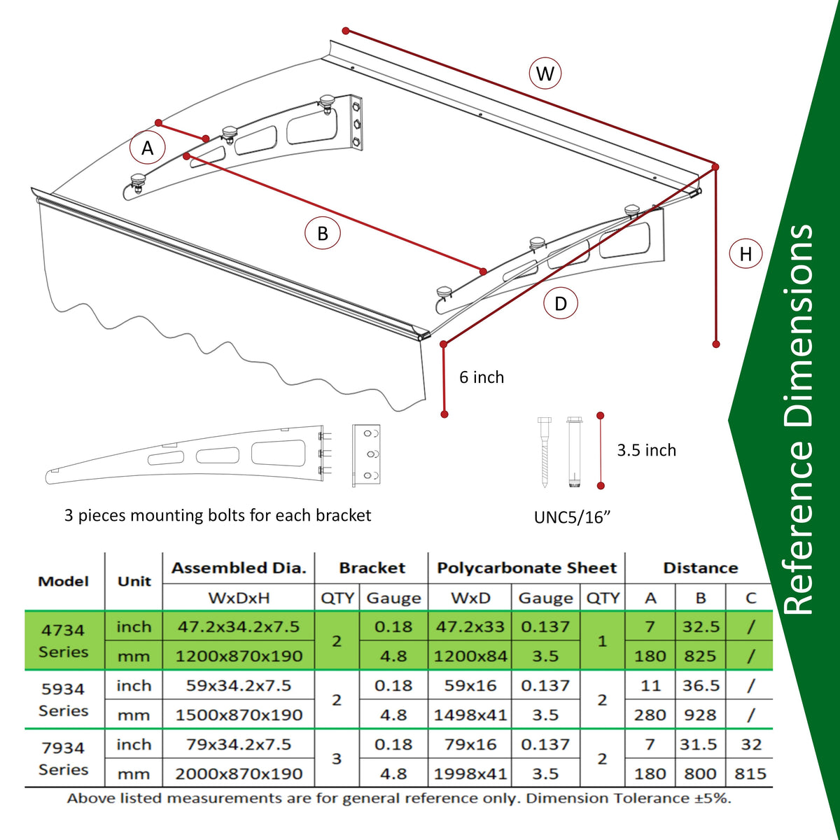 Door Window Awning That Blocks Sun and Rain, 47 Inch