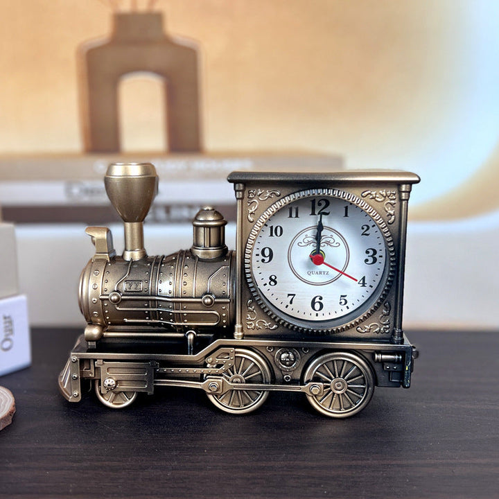 Train Alarm Clock Vintage Steam Locomotive Decor Piece