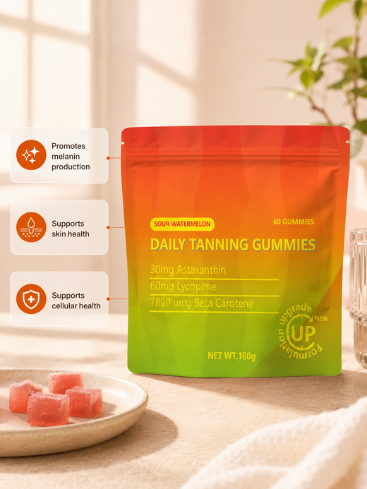 Daily Tanning Gummies — Natural Glow with Astaxanthin & Lycopene