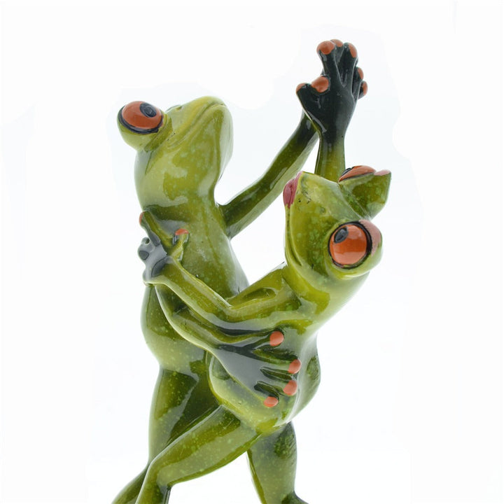 Dancing Frog Resin Ornament Decor for Playful Shelves