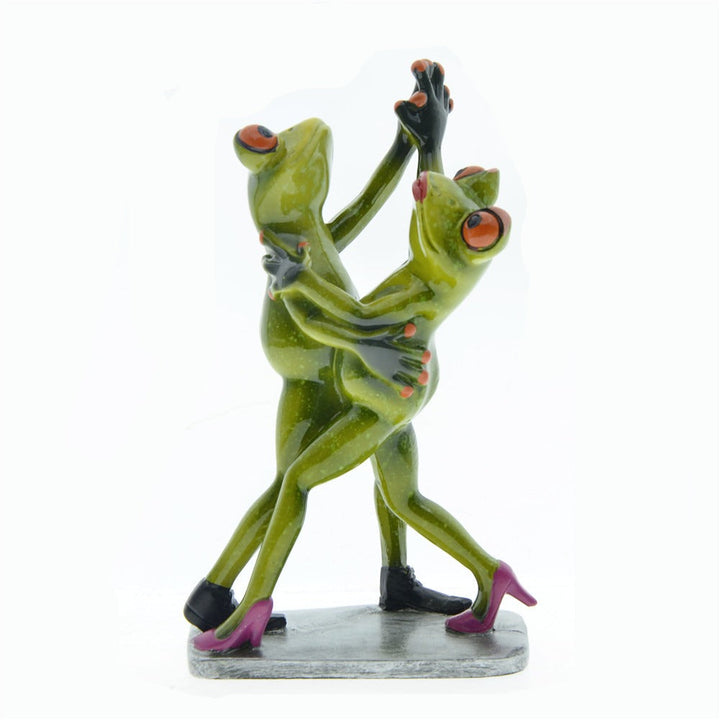 Dancing Frog Resin Ornament Decor for Playful Shelves