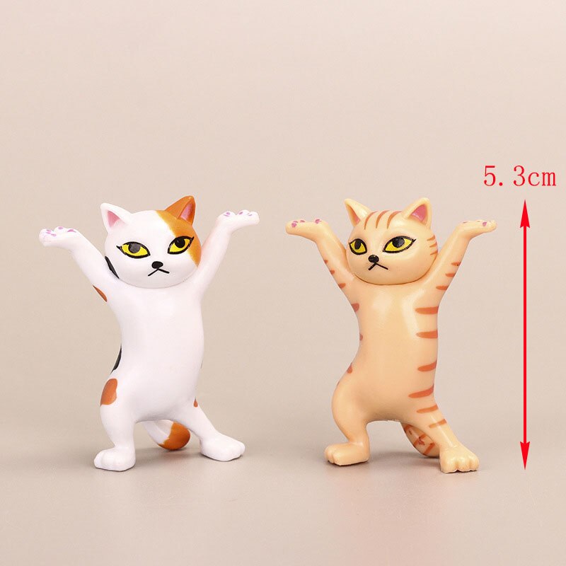 Dancing Cat Figurines for Playful Desktop Decorations