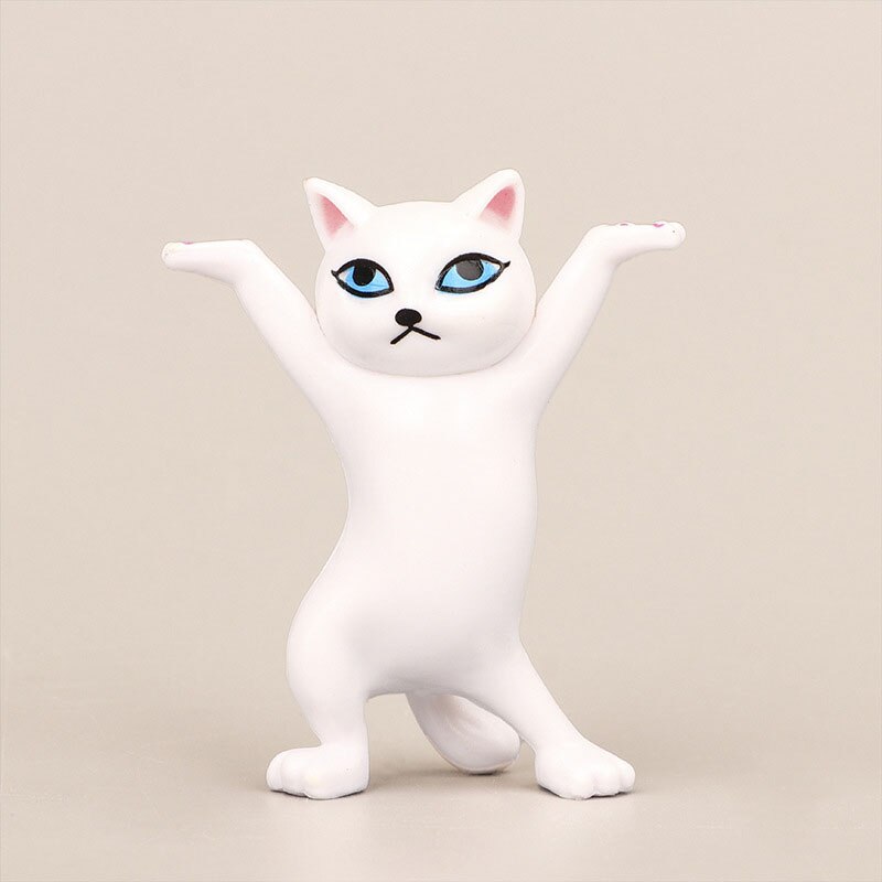 Dancing Cat Figurines for Playful Desktop Decorations