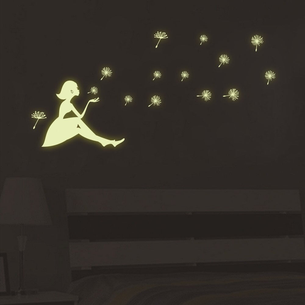 Glow-in-the-Dark Dandelion Wall Stickers for Bedrooms